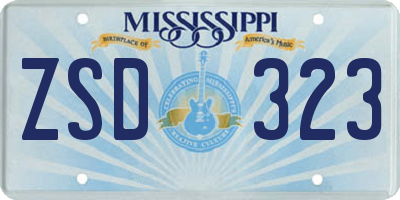 MS license plate ZSD323