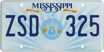MS license plate ZSD325