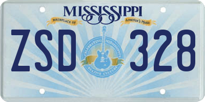 MS license plate ZSD328