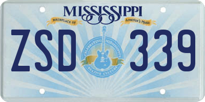 MS license plate ZSD339