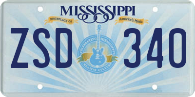 MS license plate ZSD340