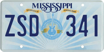 MS license plate ZSD341