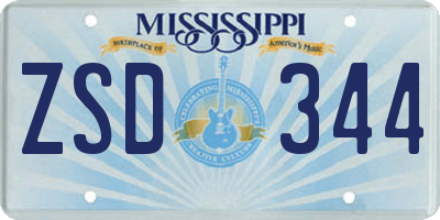 MS license plate ZSD344