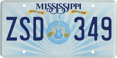 MS license plate ZSD349