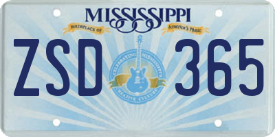MS license plate ZSD365