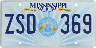 MS license plate ZSD369