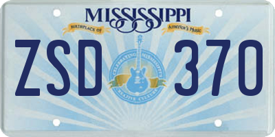 MS license plate ZSD370