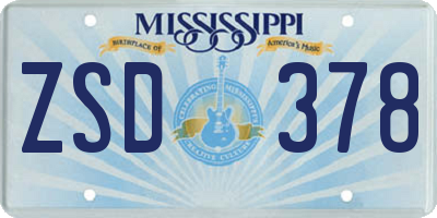 MS license plate ZSD378