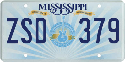 MS license plate ZSD379