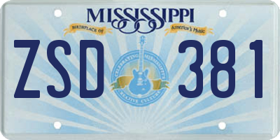 MS license plate ZSD381