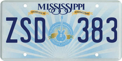 MS license plate ZSD383