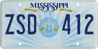 MS license plate ZSD412