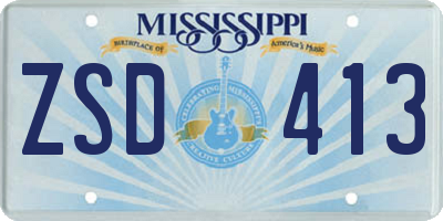 MS license plate ZSD413