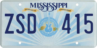 MS license plate ZSD415