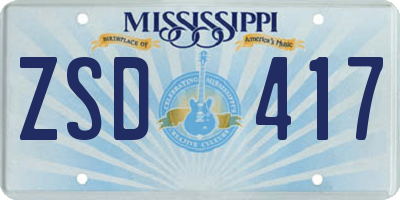 MS license plate ZSD417