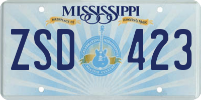 MS license plate ZSD423