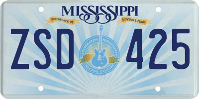 MS license plate ZSD425