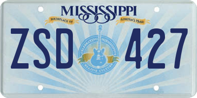 MS license plate ZSD427