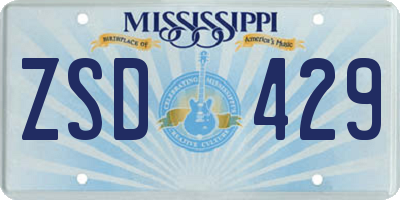 MS license plate ZSD429
