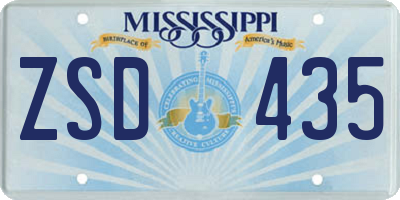 MS license plate ZSD435
