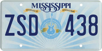 MS license plate ZSD438