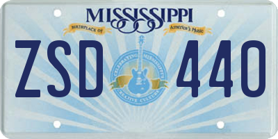 MS license plate ZSD440