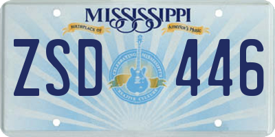 MS license plate ZSD446