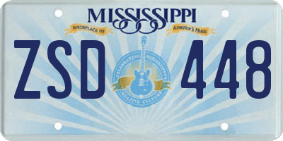 MS license plate ZSD448