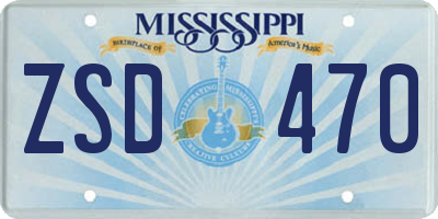 MS license plate ZSD470