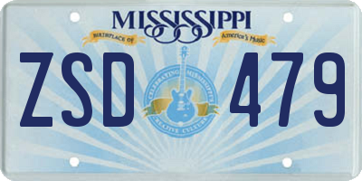 MS license plate ZSD479