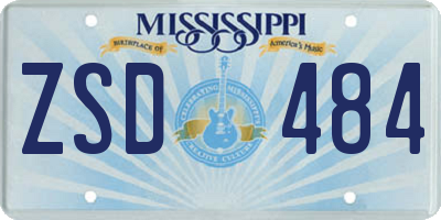 MS license plate ZSD484