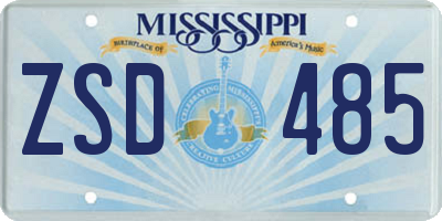 MS license plate ZSD485