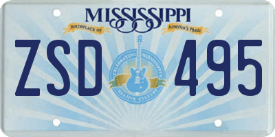 MS license plate ZSD495