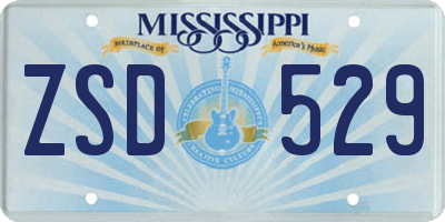MS license plate ZSD529