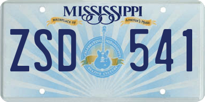 MS license plate ZSD541