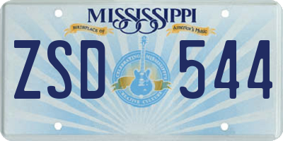 MS license plate ZSD544