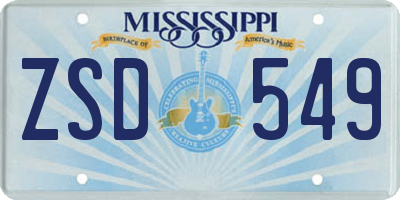 MS license plate ZSD549