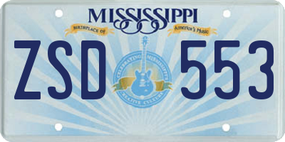 MS license plate ZSD553