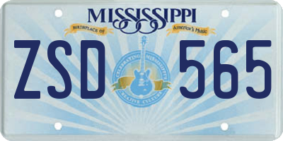 MS license plate ZSD565