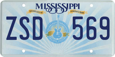 MS license plate ZSD569
