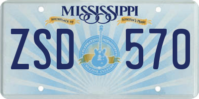 MS license plate ZSD570