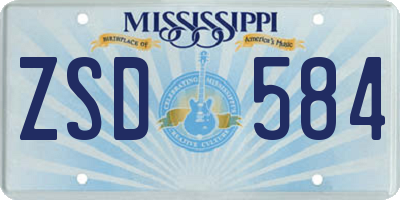 MS license plate ZSD584