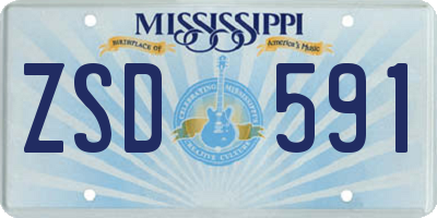 MS license plate ZSD591