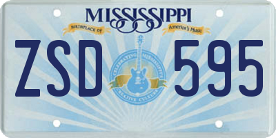 MS license plate ZSD595