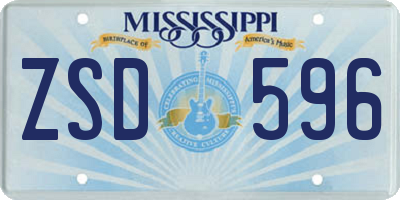 MS license plate ZSD596