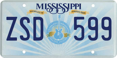 MS license plate ZSD599