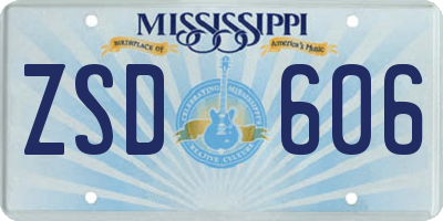 MS license plate ZSD606