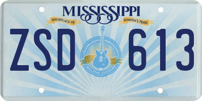 MS license plate ZSD613