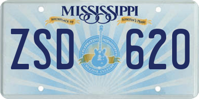 MS license plate ZSD620