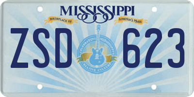 MS license plate ZSD623